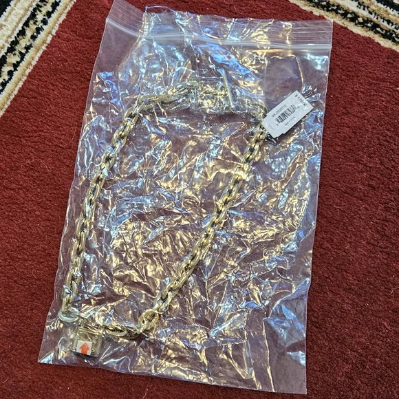 Michael Kors Chain Link Padlock Necklace 14k Gold Plated Stainless Steel NWT - Picture 2 of 16